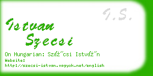 istvan szecsi business card